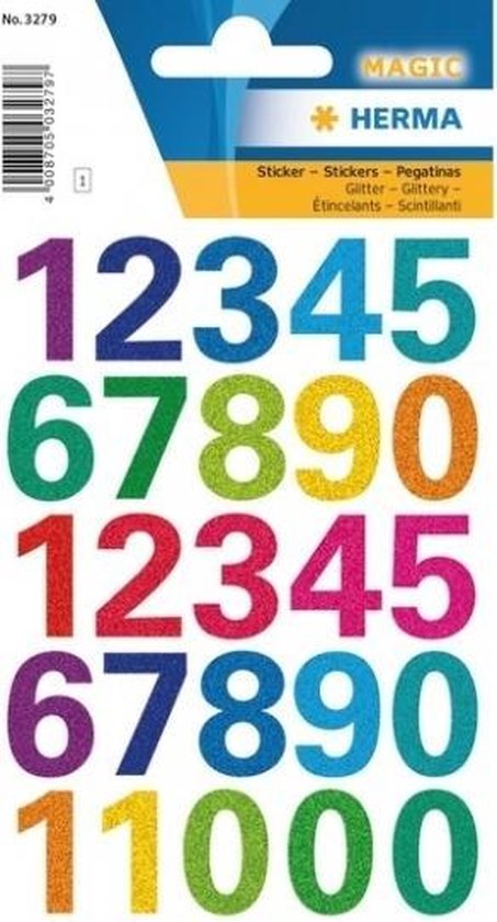 2x Stickervellen cijfers gekleurd - 50x Gekleurde cijfer stickers | bol.com