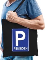 Pensioen katoenen cadeau tas zwart voor heren - Pensioen / VUT kado shirt