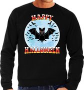 Halloween Happy Halloween vleermuis verkleed sweater zwart voor heren - horror vleermuis trui / kleding / kostuum XL