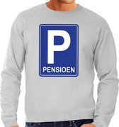 Pensioen P cadeau sweater grijs voor heren M