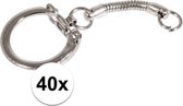 40x Hobby sleutelhangers/ringen met ketting en clipsluiting - DIY/knutselen - zelf sleutelhangers maken