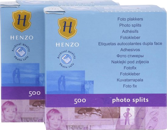 Fotoplakkers - Henzo - Plakstrips - 2x 500 stuks - Transparant