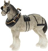 beeldje paard Shire grijs | 23 cm paardenbeeld