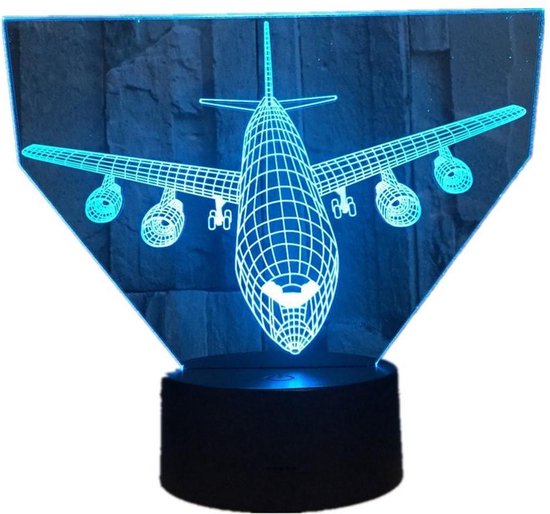3D Led Lamp 3D-licht Vliegtuig Model Creatief Nachtlampje Touch-vliegtuig  Bureaulamp... | bol.com