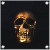 Tuinposter –Gouden Skull  – 50x50cmFoto op Tuinposter (Wanddecoratie voor buiten en binnen)