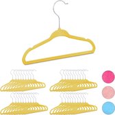 Relaxdays 40x kledinghangers kind - babykledinghanger - kunststof - kledinghanger geel