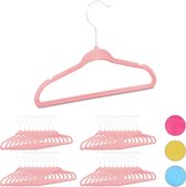Relaxdays 40 x kledinghangers kind - babykledinghanger - kunststof – kledinghanger roze
