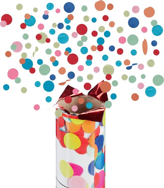 5 x party popper 40 cm, confettikanon, carnaval, partyshooter
