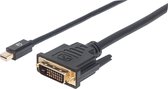 Manhattan 152150 DisplayPort-kabel Mini-displayport / DVI Adapterkabel Mini DisplayPort-stekker, DVI-D 24+1-polige stek