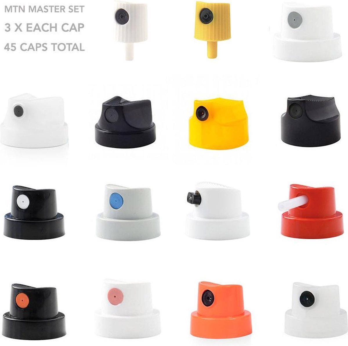 Montana Colors MTN Mix Caps 45 stuks spuitdopjes voor spuitbussen met verschillende lijndikten