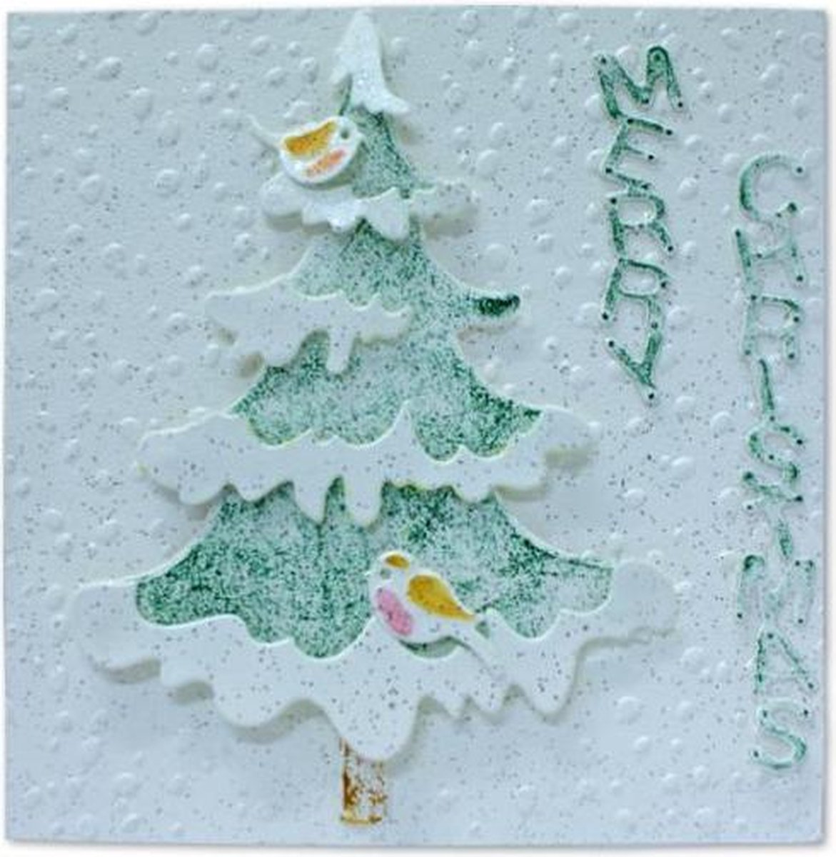 sdl009 Snijmal Nellie Snellen Lene Design kerstboom kerst met sneeuw en