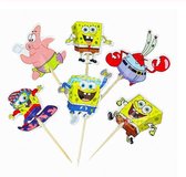 ProductGoods - 48 x Leuke Spongebob cocktailprikkers | Verjaardag | Sateprikkers | Traktatie | Feest | Cake topper decoratie | Prikkers