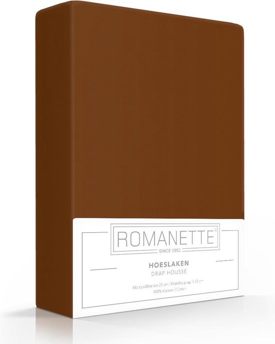 Luxe Hoeslaken - Bruin - 180x200 cm - Katoen - Romanette