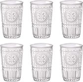Bormioli Rocco Romantic Waterglas - 320 ml - Glas met stevige grip - Relief glas - Glazenset - 6 stuks