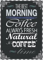 Vintage Poster Koffie - A3 - 42x30 cm - Retro - Espresso - Morning - Cappuccino
