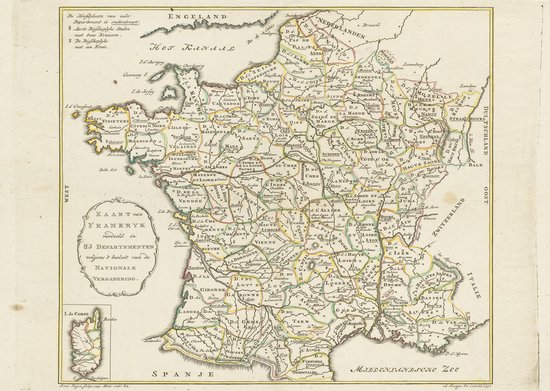 Bol Com Poster Historische Kaart Frankrijk 1791 Plattegrond A3 30x42 Cartografie