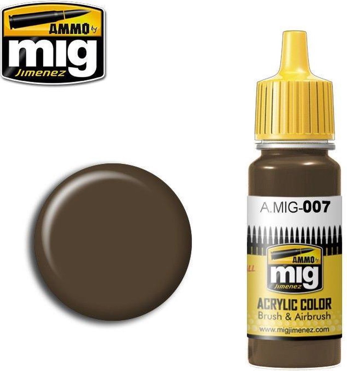 AMMO MIG 0007 Dark Brown RAL 7017 - Acryl Verf flesje
