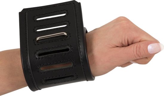 ZADO - Menottes en cuir de haute qualité ajustables - Taille unique - Noir