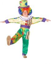 LUCIDA - Kleurrijke clown kostuum voor jongens - S 110/122 (4-6 jaar)