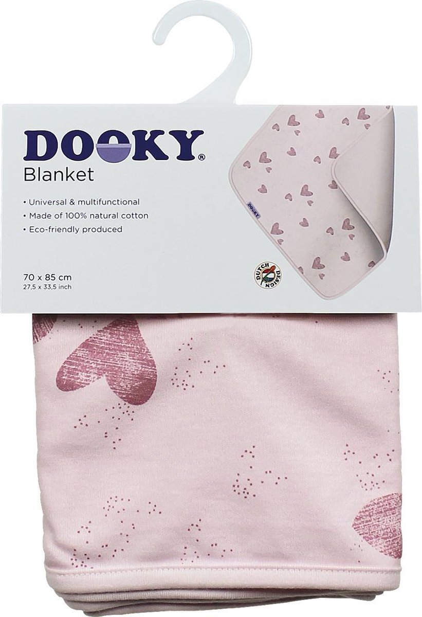Dooky Deken enkellaags Pink Heart | bol.com