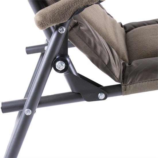 Faith Lounge Chair Small- Karperstoel - Visstoel - Campingstoel - Opklapbaar - Armleuning - Fleece Zitting - Zeer Comfortabel - Groen van Merkloos — afbeelding 3