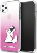 Karl Lagerfeld iPhone 11 Pro Max TPU Kunstleer Back Cover Roze | Bescherm je Smartphone!
