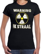 Halloween warning ik straal verkleed t-shirt zwart voor dames 2XL