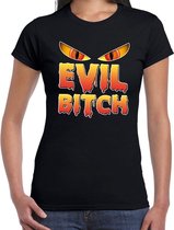 Halloween Evil Bitch verkleed t-shirt zwart voor dames XS