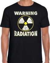 Halloween warning radiation verkleed t-shirt zwart voor heren S