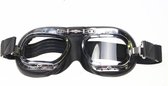 Halcyon mark 10 deluxe, zwarte motorbril helder glas