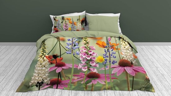 Snoozing Foxglove Dekbedovertrek Eenpersoons 140x200/220 Cm 1 Kussensloop 60x70 Groen 729733272