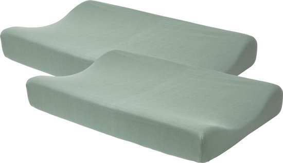  - Meyco aankleedkussenhoes basic jersey - 2-pack - Stone Green