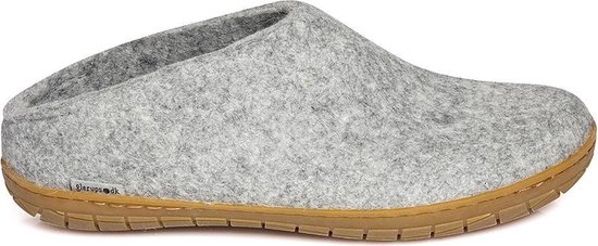 Glerups Slipper met rubber zool-Grijs-42