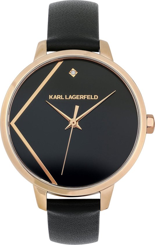 Karl Lagerfeld Klassic K Bracelet - Dameshorloge - 5513101 - Zwart -  Rosékleurig - 33 MM | bol.com