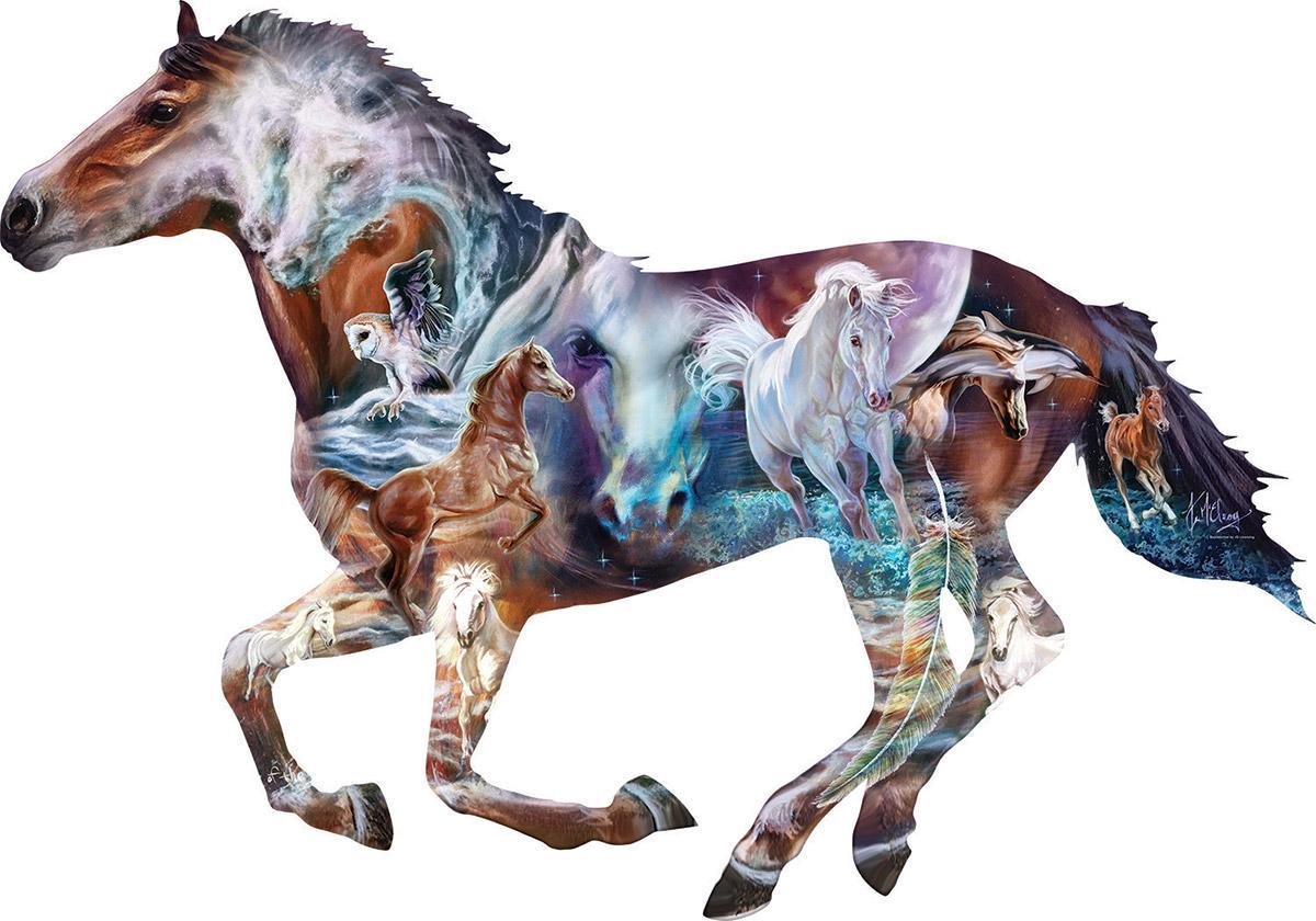 Legpuzzel - Contourpuzzel - 800 stukjes - The Mystery of the Horse -Sunsout