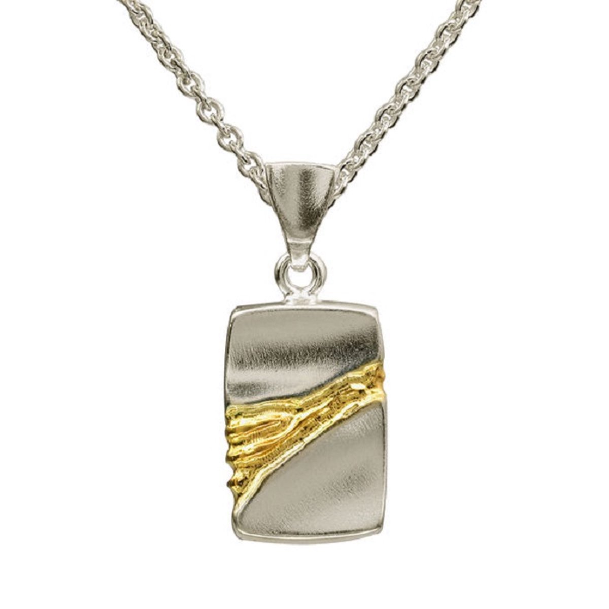 AuBor ®,  Hanger. Zilver landschap met gouden rivier.