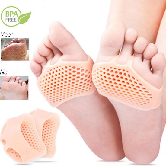 Voorvoetkussens voor pijnlijke voeten one size -Teenspreiders - Siliconen -  beige -... | bol