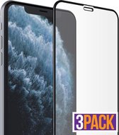 3x Screenprotector Full Tempered Glass Glazen Gehard Screen Protector 2.5D 9H (0.3mm) - Geschikt Voor: iPhone X / XS