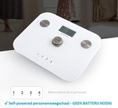 Bol.com Beepower personenweegschaal | self powered | Geen batterij nodig | Met lichaamsanalyse functie | Wit aanbieding