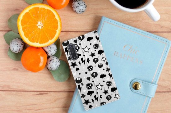Étui pour livre mobile Samsung Galaxy Note 10 Argent Punk