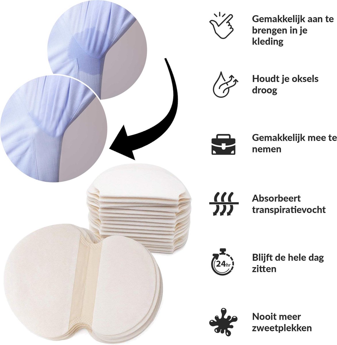 Goedkoopste Okselpads 100 stuks Okselpads - anti zweet pads - zweet pads - anti transpirant pads - overmatig zweten - zweet oksels