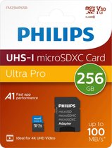 Philips micro SDXC kaart 256 GB - Class 10 UHS-I U3 - 4K V30 - incl.  adapter | bol.com