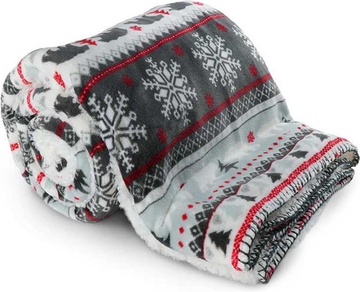Unique Living Polar bear kerst winter plaid ijsbeer kerst