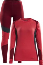 Craft Baselayer Set  Thermoset Volwassenen - rood/zwart - Maat S