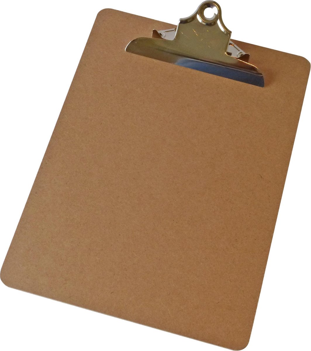 A5 klembord, 12 stuks houten klembord met laag profiel clip, A5 klembord, houten klemborden, hardboard
