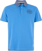 HV Society Poloshirt Jayson Blauw Blue Oxford Collar - S