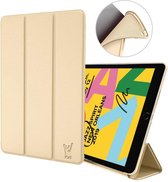 Hoes geschikt voor iPad 2019 / 2020 / 2021 10.2 inch - Trifold Book Case Leer Tablet Hoesje Goud