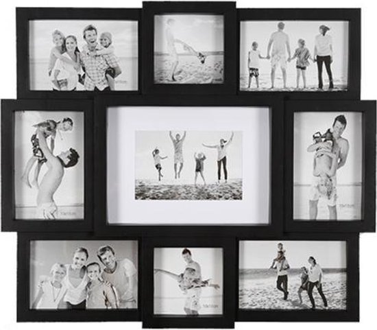 Fotolijst voor 9 foto's GERARD - Zwart - 48 x 42 cm - Fotocollage -  Fotogalerie - Collage | bol.com