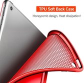 Hoes geschikt voor iPad 2019 / 2020 / 2021 10.2 inch - Trifold Book Case Leer Tablet Hoesje Rood