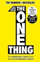 Boek met gele kaft, titel 'The ONE Thing'. Beststeller: New York Times, Wall Street Journal.